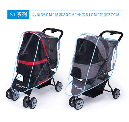 Dodopet Universal Pet Stroller Rain Cover Stroller Raincoat Dog Stroller Rain Cover Warm and Weatherproof
