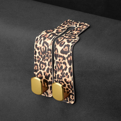 Car rear seat storage small hook turned leather zinc alloy ABS car double hook