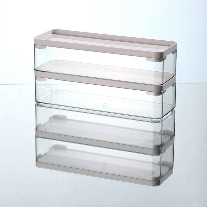 Desktop Storage Box Drawer Built-in Partition Transparent Acrylic Narrow Long Rectangular Cosmetic Workstation Kitchen