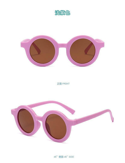2023Ins Kidsren's Sunglasses Retro Boys and Girls Kidsren's Sunglasses Ready-Made Baby Round Frame Sunglasses