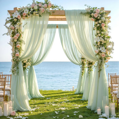 Wedding gauze curtain white gauze cross-border outdoor gauze curtain scene background decoration party wedding gauze wedding arch