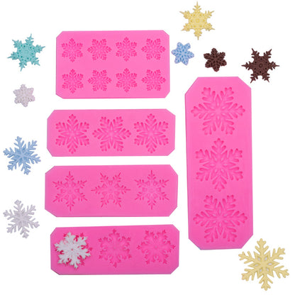 Christmas snowflake modeling silicone molds sugar cake chocolate mold diy baking Christmas decoration glue