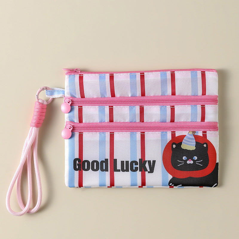 Plaid Contrasting Color Id Cosmetics Bag Travel Abroad Id Card Passport Ticket Card Bag Portable Multi-Functional Carry-On Bag