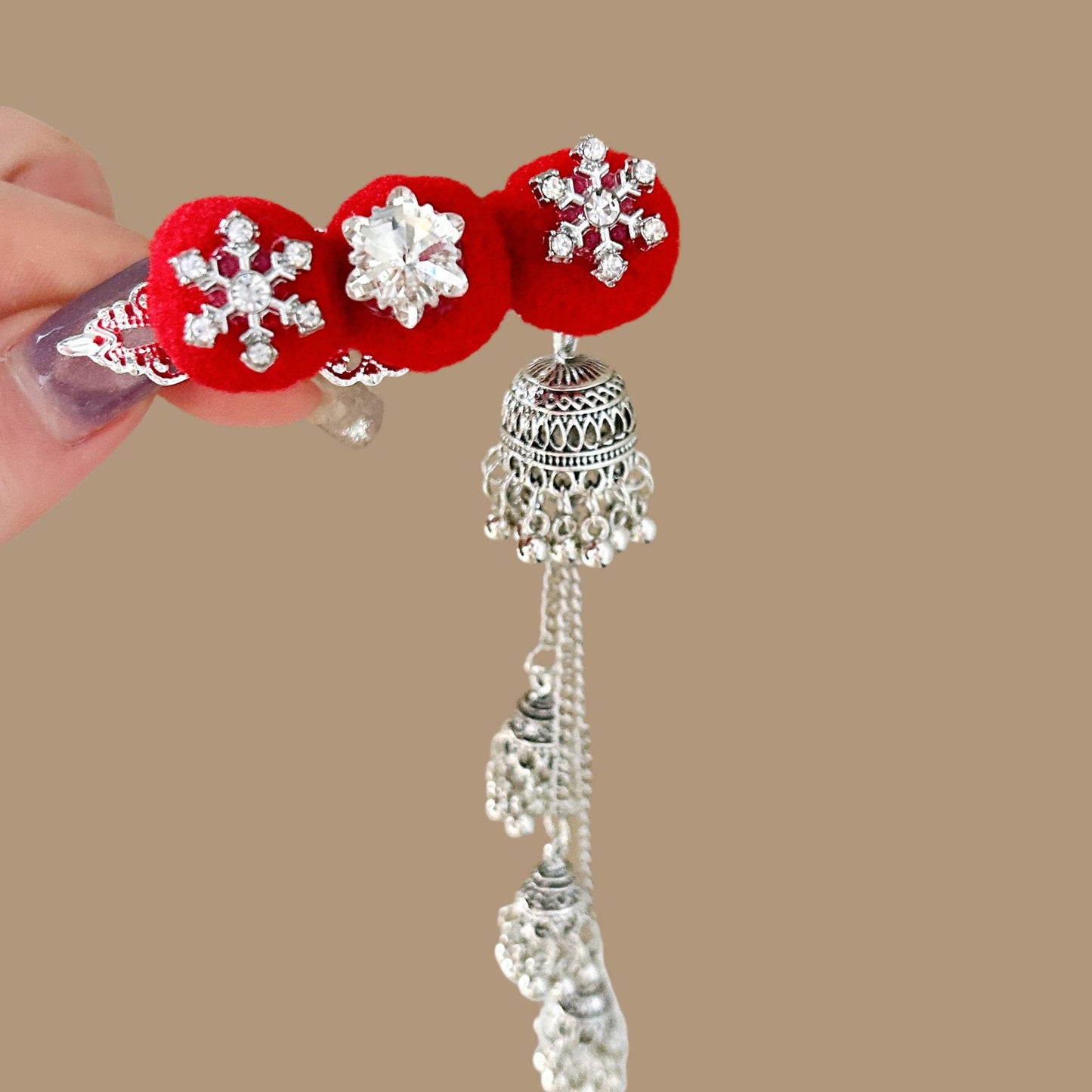 Antique Style Burned Blue Cloud Pearl Hairpin New Chinese Tassel Side Clip Advanced Sense Clip Hair Accessories Headwear Hair Clip