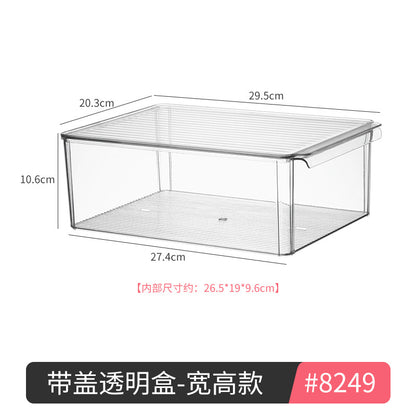 Storage Box PET Transparent Acrylic Rectangular Cosmetic Station Snack Kitchen Sundries Storage Box with Lid