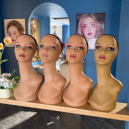 European and American wig model head shoulder model wig hat scarf jewelry window display props mannequin