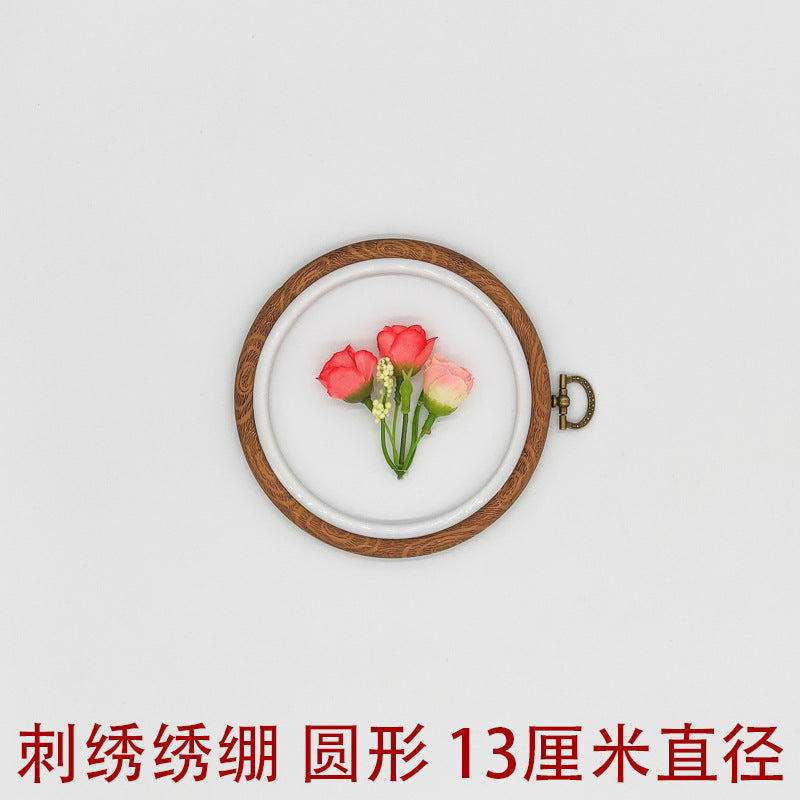 DIY embroidery ring ornaments plastic embroidery inner ring adjustable embroidery cross embroidery imitation bamboo imitation wood embroidery manufacturers wholesale