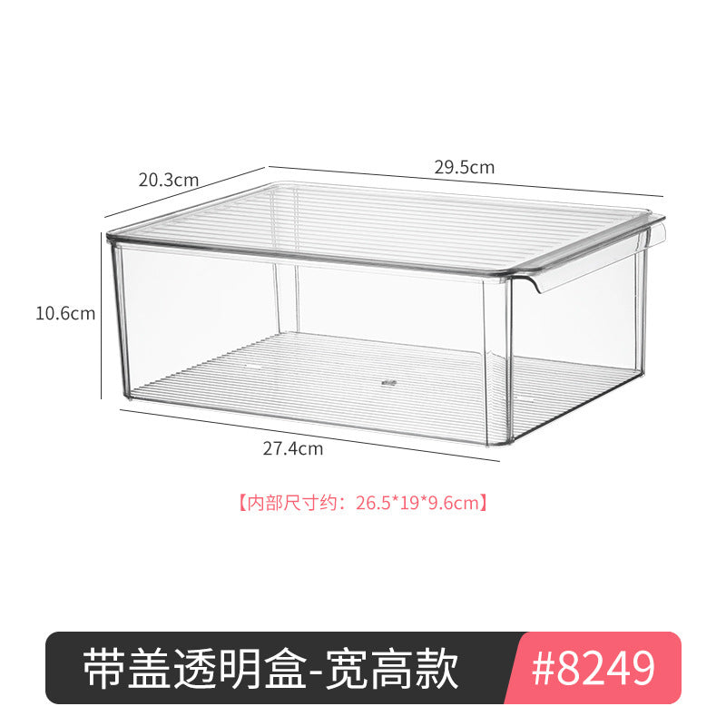 Desktop Storage Box with Lid Flip-Top Rectangular Transparent Acrylic Storage Box Kitchen Cosmetics Sundry Work Station