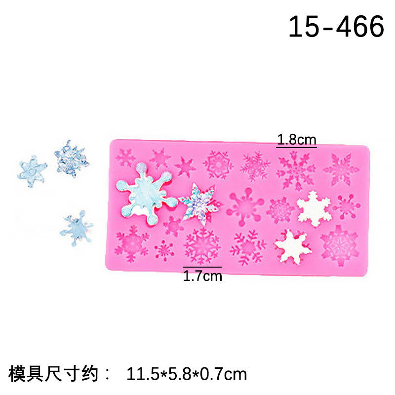 Christmas Theme Silicone Mold Snowflake Christmas Tree Snowman Gingerbread Man Creative Baking Decoration Liquid Silicone Mold