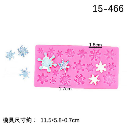 Christmas Theme Silicone Mold Snowflake Christmas Tree Snowman Gingerbread Man Creative Baking Decoration Liquid Silicone Mold