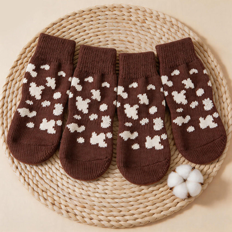 New pet socks, dog socks that stay on when out, cross-border bestseller, non-slip socks for small dogs with double-sided adhesive