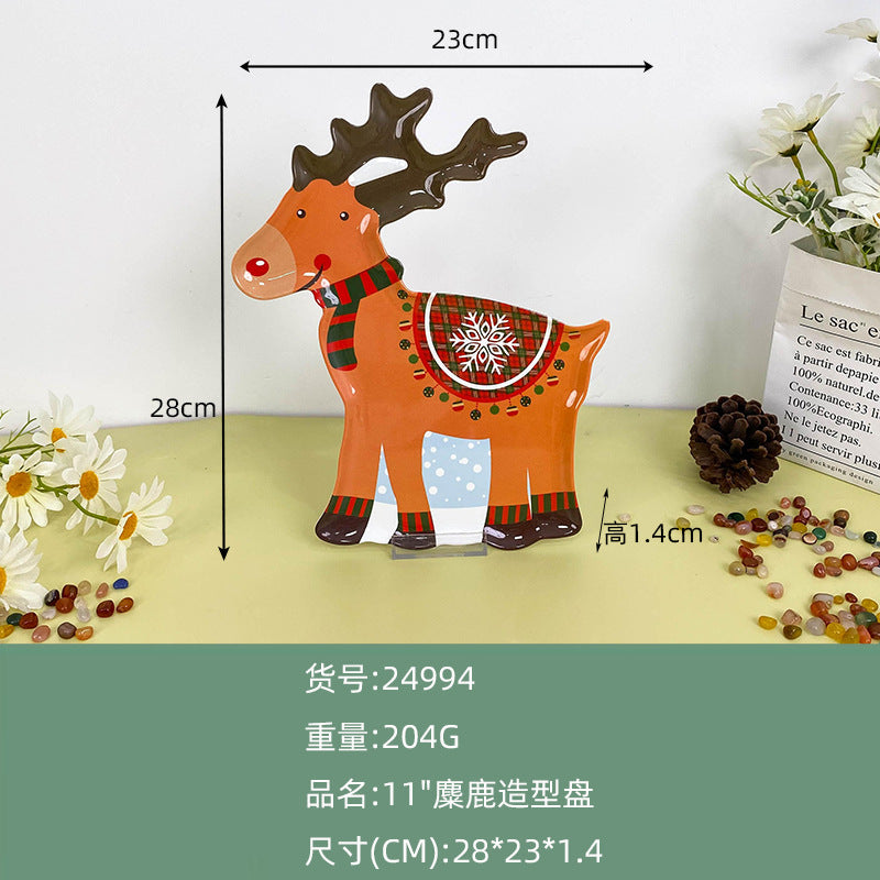 Wanshan melamine plate factory wholesale cross-border European and American dried fruit snack plate home creative pumpkin shape Christmas plate