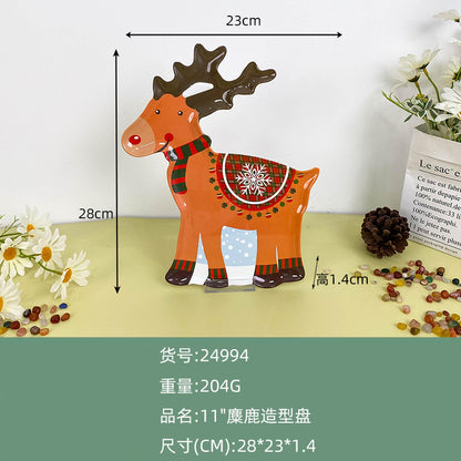 Wanshan melamine plate factory wholesale cross-border European and American dried fruit snack plate home creative pumpkin shape Christmas plate