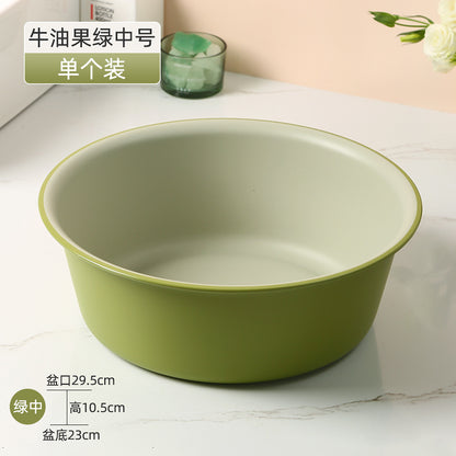 Washbasin plastic household large durable basin student dormitory baby contrast color small basin vegetable washing laundry foot basin