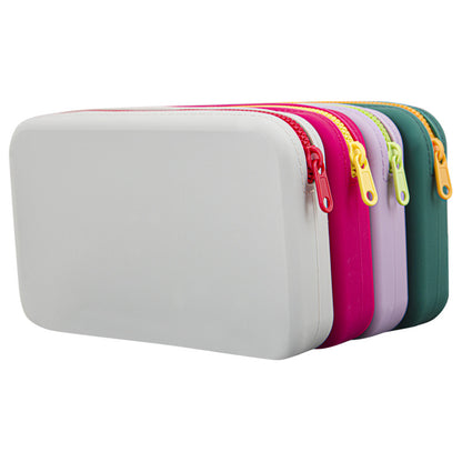 Large-Capacity Rectangular Silicone Cosmetic Bag, Storage Bag, Toiletry Storage Bag, Digital Bag, Travel Bag, Menstrual Bag