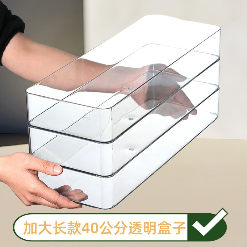 Enlarge 40cm Long Transparent Box Narrow Long Square Storage Box 15cm Wide Water-tight Drawer Finishing
