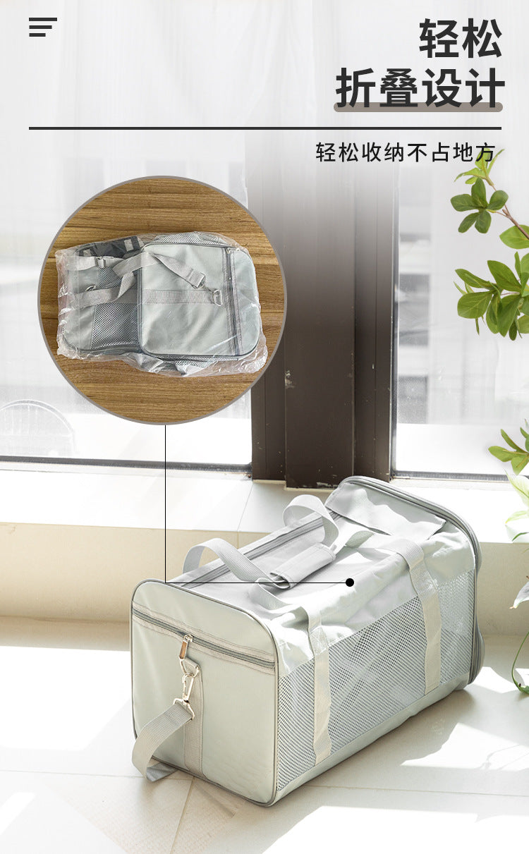 Cross-Border Pet Carrier Bag, Portable Small Dog Carrier, Pet Tote Bag, Mesh Breathable Large Capacity Cross-Body Cat Bag