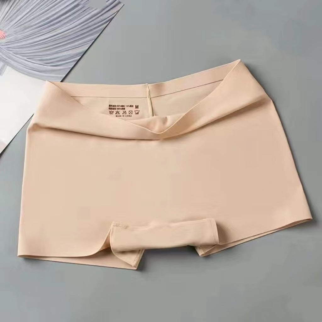 Summer Mid-waist Safety Pants Belly-closed Breathable Boxers Ice Silk Seamless Underwear Anti-light Leggings Women's Boxers