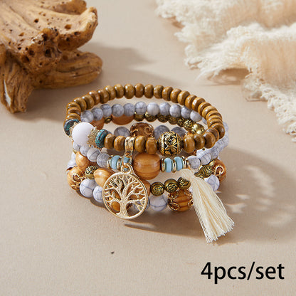 European and American Cross-Border Hot-Selling New Bohemian Bracelets Creative Tassel Multi-Layer Beaded Bracelets Fashion Jewelry