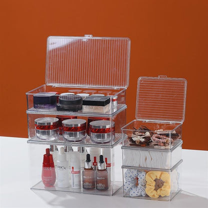 Makeup Cotton Swab Storage Box Makeup Remover Cotton Toothpick Line Acrylic Box Desktop Beauty Egg Cosmetics Storage Box