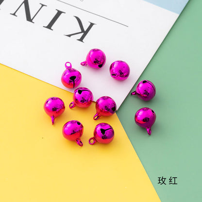 12mm Eco-Friendly Colorful Flat Metal Copper Bells, Color-Preserving, Christmas Holiday Pet Gift DIY Keychain Accessories