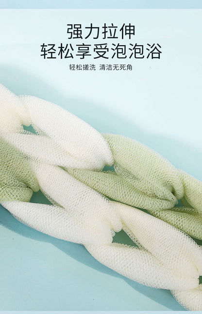 Long Bath Sponge Scrubber, Bubble Bath Ball, Comfortable Bathing Flower Ball, Exfoliating and Skin-Softening