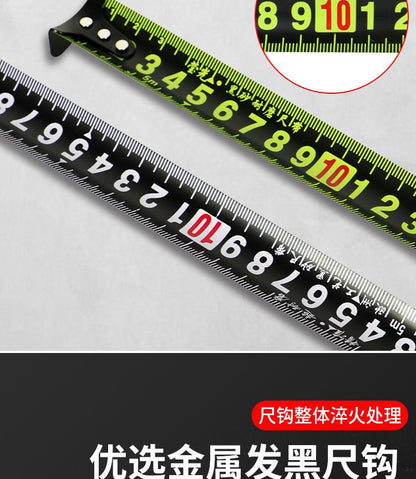 Factory direct wholesale generation of self-locking fluorescent steel tape high precision laser code black gold box ruler measuring tool wear-resistant