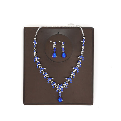 Korean Bride Necklace Earrings Two-piece Decorations Wedding Yarn Wedding Jewelry Wedding Accessories Dance Studio