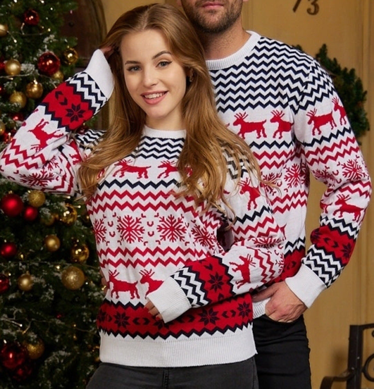 Amazon's Hottest Little Snowflake Christmas Sweater 2025 Autumn and Winter Casual Couple Wear Christmas Round Neck Sweater
