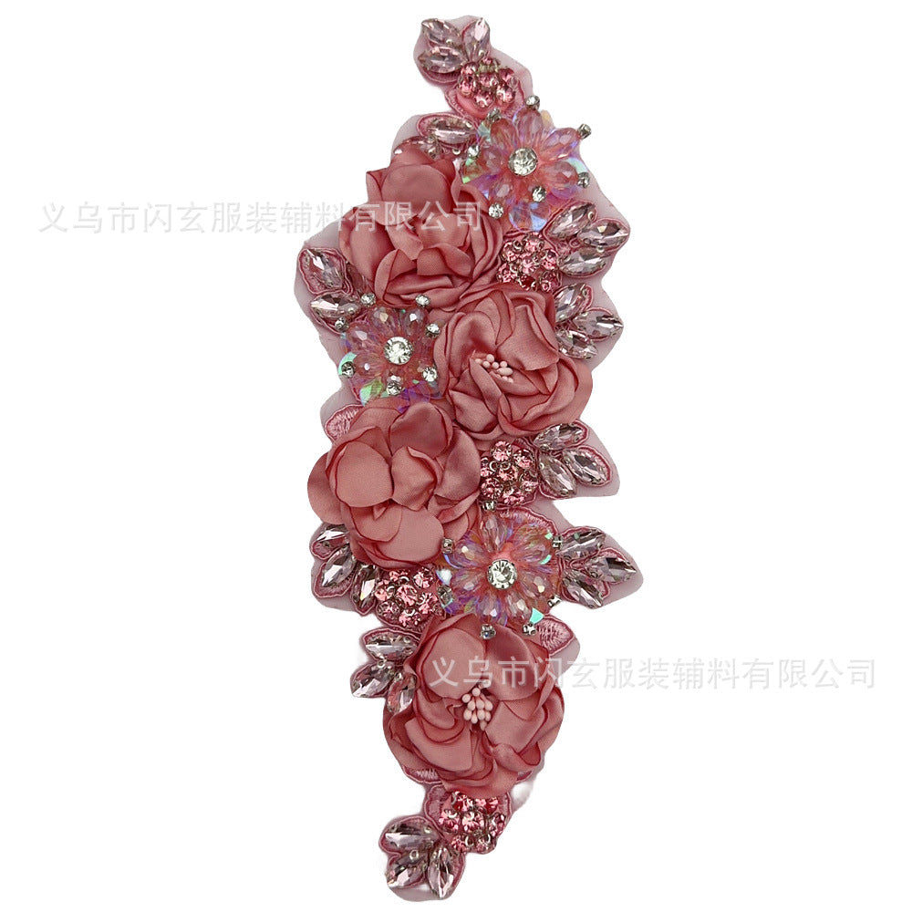 Rhinestone Flower Decoration Dress Wedding Dress