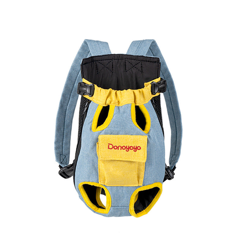 DONOYOYO Pet Carrier Portable Backpack for Dogs and Cats, Hemp-Cotton Chest Four-Legged Carrier Wholesale