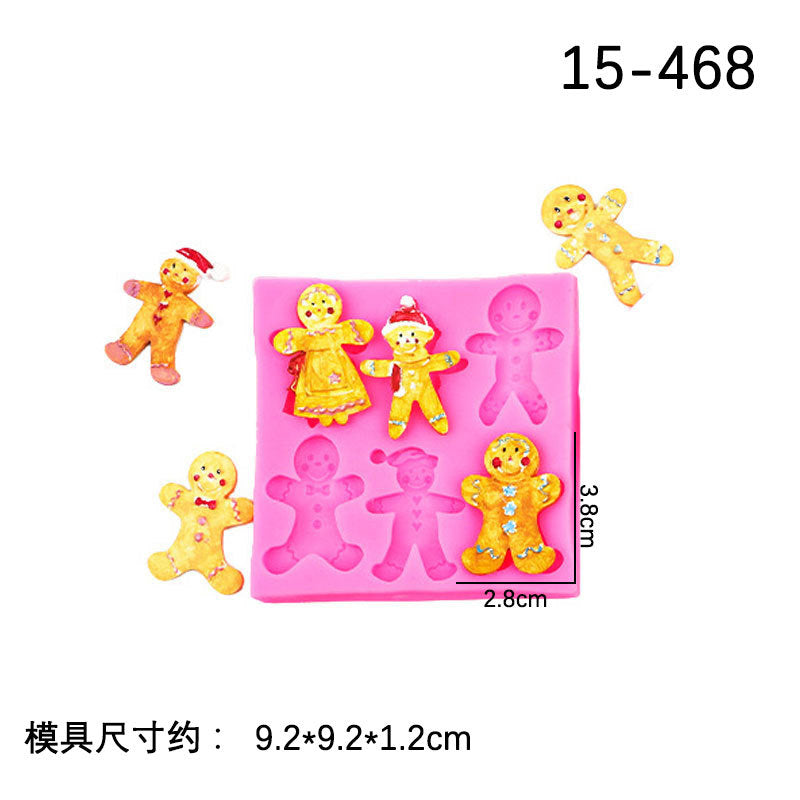 DIY Baking Christmas Series 6 Piece Set Flip Cake Christmas Party Silicone Mold Cake Decoration Spot