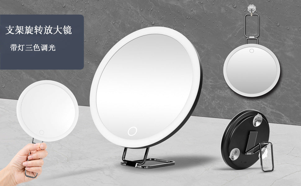 6 inch 10 times 20 times 30 times rechargeable led magnification suction cup makeup mirror 360 ° rotatable makeup mirror