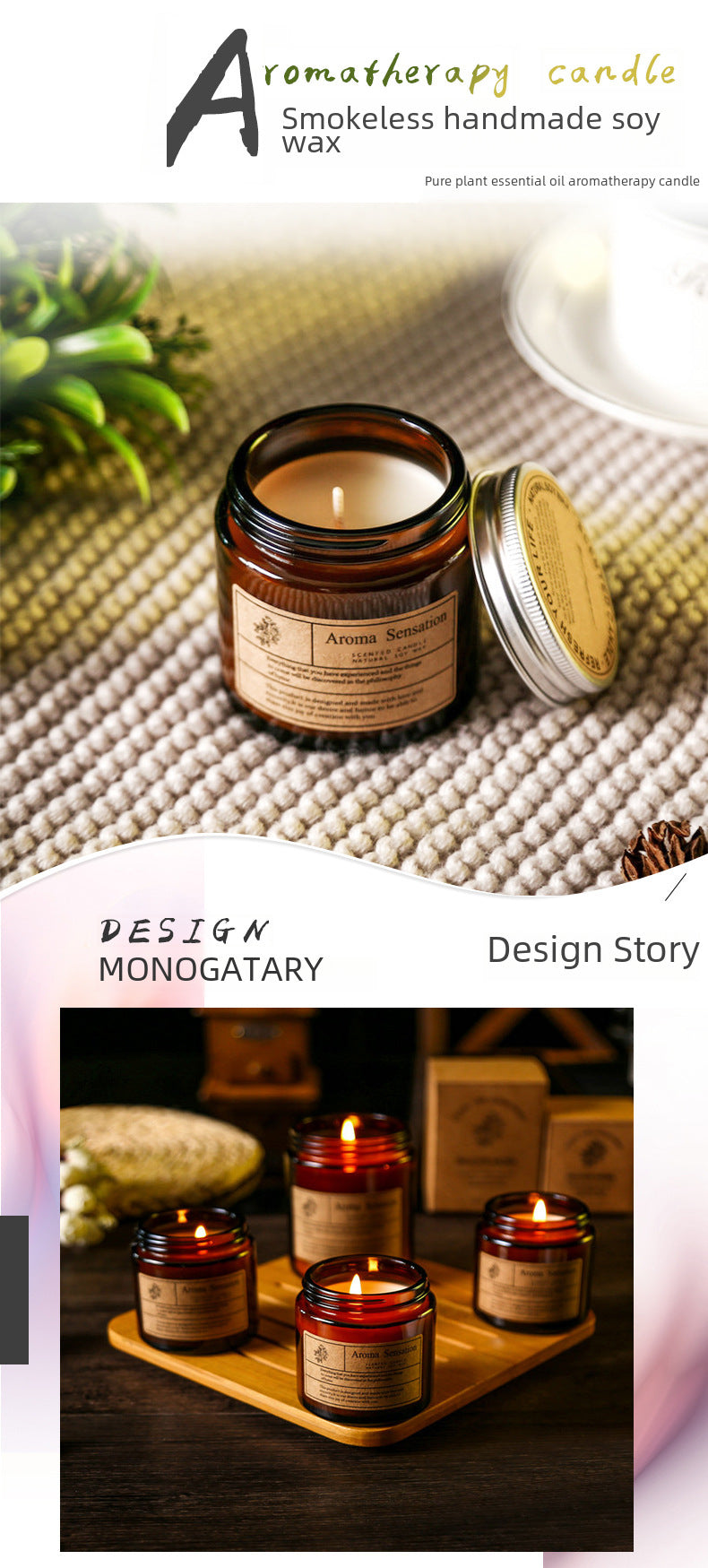 Cross-Border Smokeless Aromatherapy Candles, Souvenirs, Handmade Soy Wax Candle Cup Gift Boxes, High-End Home Fragrance Decorations