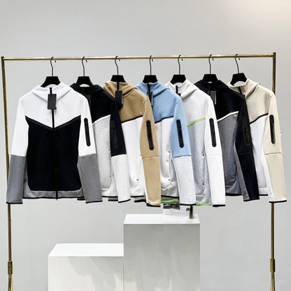 2024 Spring and Autumn Casual Sports Cotton Air Layer Hooded Zipper Cardigan Men's Jacket 490 Coat