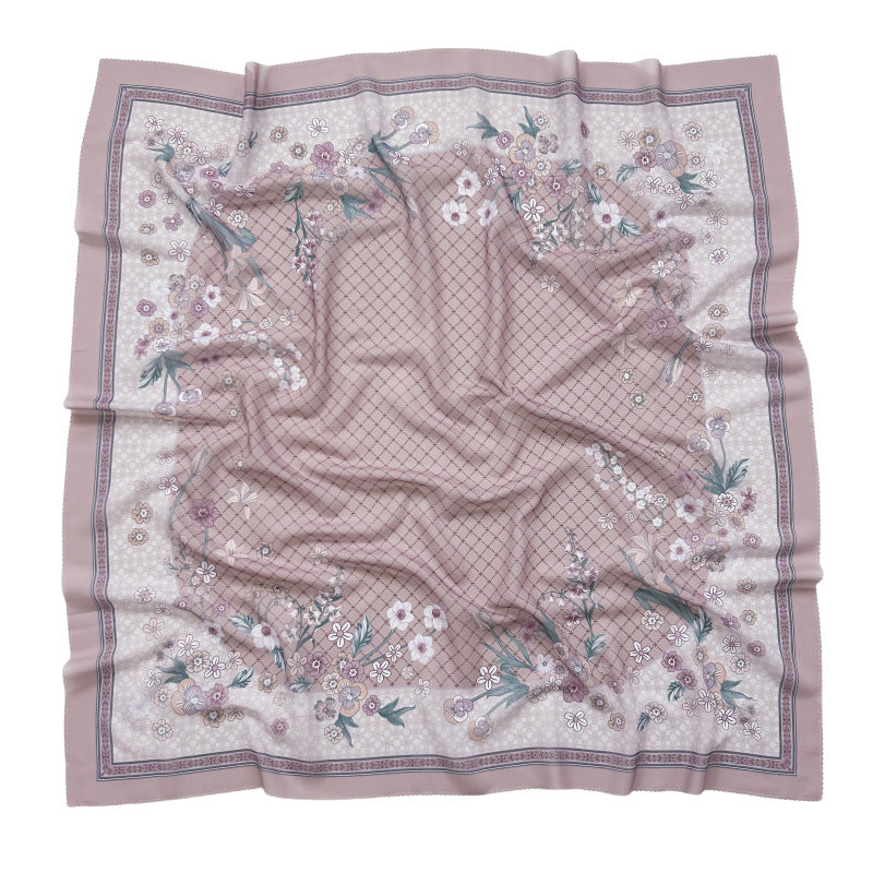 Cross-Border New Product Voile Print 110 Square Scarf Classic Lace Scarf Turban Malaysian Shawl