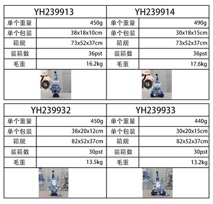 Cross-border New Christmas Decorations Blue Doll Window Arrangement Elk Doll Christmas Cloth Bear Ornaments