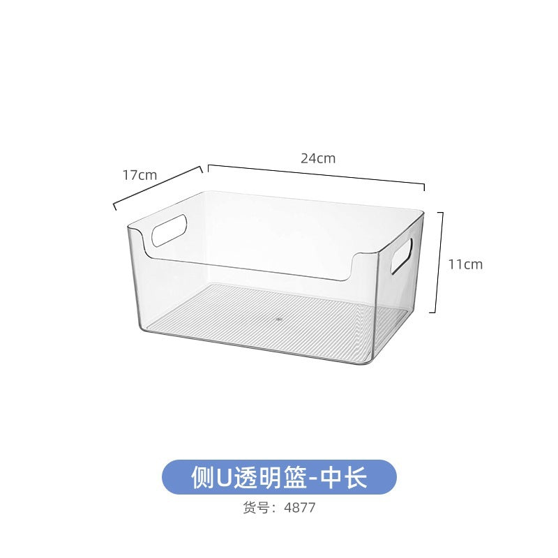 Storage Box PET Transparent Acrylic Rectangular Cosmetic Station Snack Kitchen Sundries Storage Box with Lid
