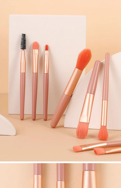 8 makeup brush suit portable short super soft travel blush brush eye shadow brush beauty tools for beginners