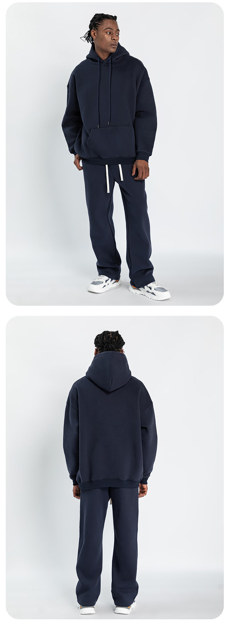 Cai Xiang Island Men's Clothing | Autumn and Winter Cross-Border American-Style Fleece Hoodie Men's Street Fashion Hooded Sweatshirt with Drawstring