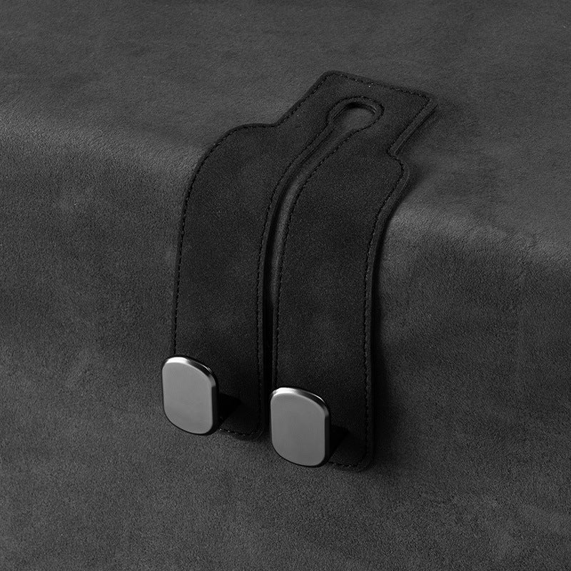 Car rear seat storage small hook turned leather zinc alloy ABS car double hook