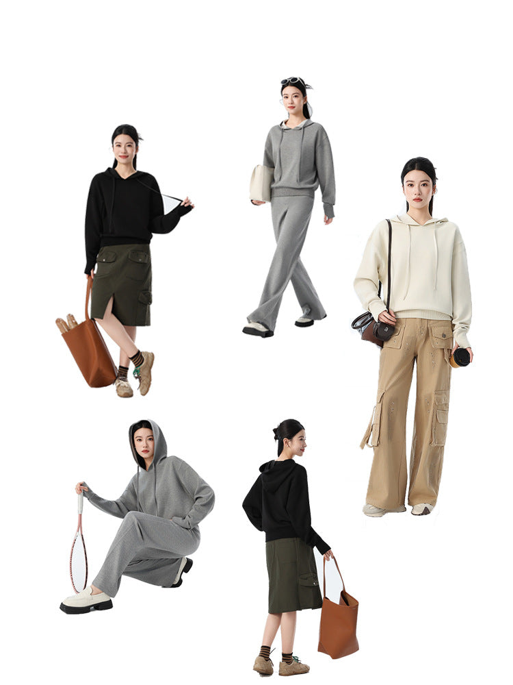 Couple Style Air Layer Hooded Top for Women, Lightweight, Breathable, High-End, Slim, Casual, Loose Sweatshirt, New Trendy Brand