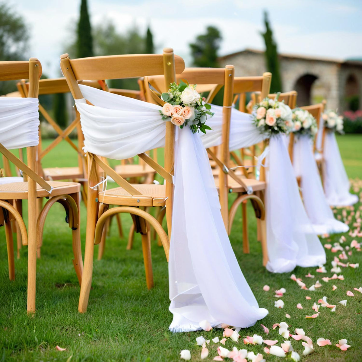 Wedding gauze curtain white gauze cross-border outdoor gauze curtain scene background decoration party wedding gauze wedding arch