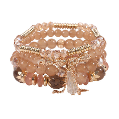 European and American Cross-Border Hot-Selling New Bohemian Bracelets Creative Tassel Multi-Layer Beaded Bracelets Fashion Jewelry