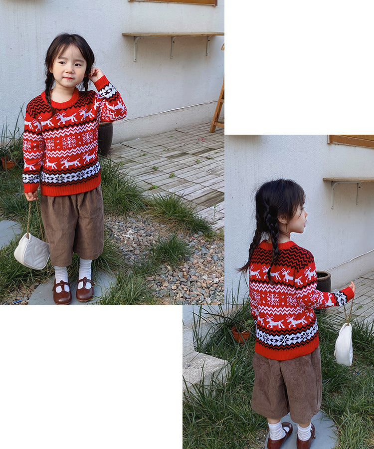 Amazon's Hottest Little Snowflake Christmas Sweater 2025 Autumn and Winter Casual Couple Wear Christmas Round Neck Sweater