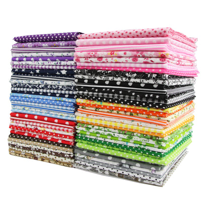 7 Color Patchwork Cloth Group Plain Flower Cloth Broken Plaid Dot DIY Cotton Small Fresh Plant Printing Cloth