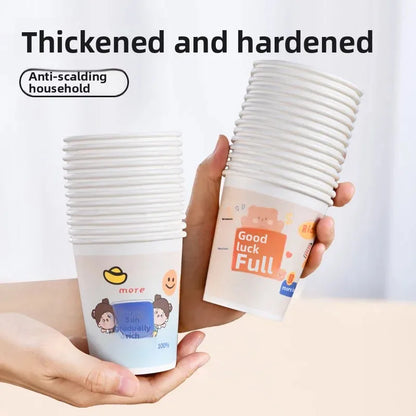 Cartoon Paper Cup Disposable Thickeneded Food Grade Household Hot and Cold Drink Coffee Cup Commercial Wholesale Hospitality Tea Cup