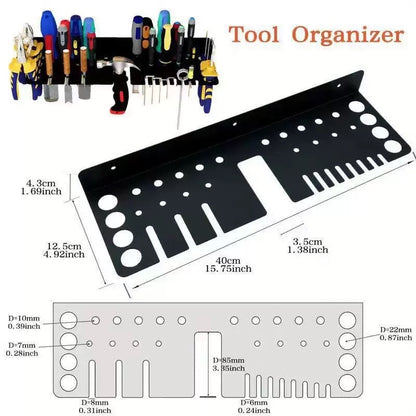 Hardware Tool Storage Rack Iron Wall-Mounted Screwdriver Pliers Rack Lightweight Design Multi-Hole Screwdriver Display Rack