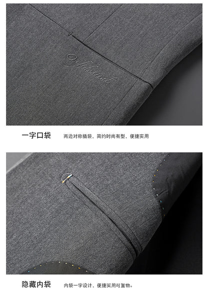 A 1.45kg Piece Set of Spring & Fall Casual Small Suit Jacket Men's Korean Style Slim Gray Formal Full Suit Suit