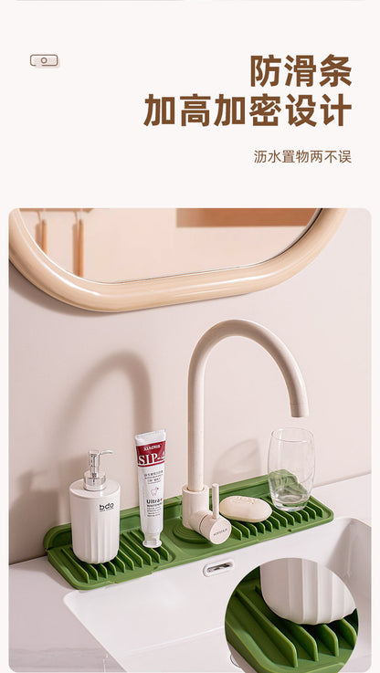 Cross-Border Button Silicone Faucet Drain Pad Kitchen Sink Storage Pad Washbasin Leak-Proof Anti-Slip Pad Wholesale